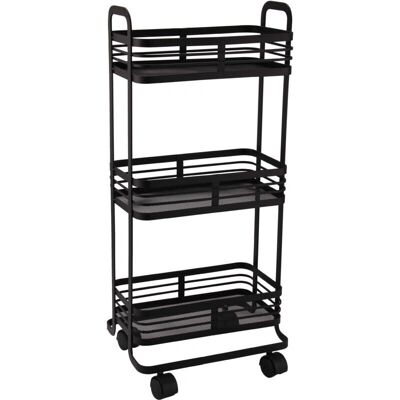 BAKAJI - Carrello Cucina Metallo Nero - 3 shelves - 4 wheels - Carrello cucina BAKAJI - Carrello Cucina Metallo Nero - 3 shelves - 4 wheels - Carrello cucina