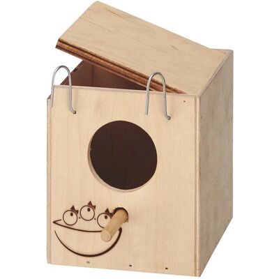 Ferplast Vogelnest - Milieuvriendelijk Houten Vogelhuis voor Kleine Vogels - 11,5x12,5x12 cm Ferplast Vogelnest - Milieuvriendelijk Houten Vogelhuis voor Kleine Vogels - 11,5x12,5x12 cm