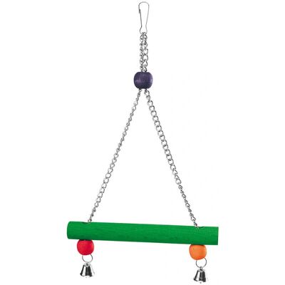 Altalena in Legno FERPLAST per Pappagalli - Gioco con Campanelle - Colori Misti Altalena in Legno FERPLAST per Pappagalli - Gioco con Campanelle - Colori Misti