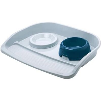 Ferplast Pet Feeding Dish - White, 2 Bowls with Tray Ferplast Pet Feeding Dish - White, 2 Bowls with Tray