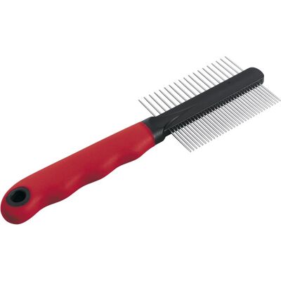 Peigne Ferplast 2 en 1 pour chiens et chats, poils moyens et longs, Rouge - Publicité Peigne Ferplast 2 en 1 pour chiens et chats, poils moyens et longs, Rouge - Publicité