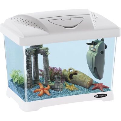 Aquarium White Capri Junior de Ferplast - 21L, Filtre, Lampe Aquarium White Capri Junior de Ferplast - 21L, Filtre, Lampe