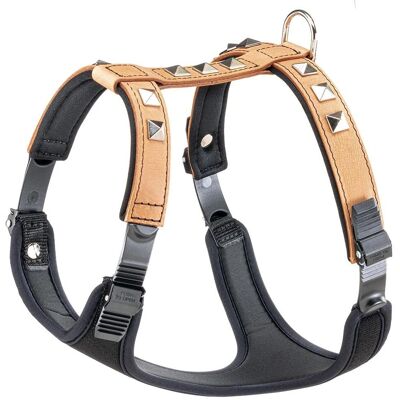 Ferplast Luxor Beige Dog Harness - Natural Leather, Adjustable, Decorative Studs Ferplast Luxor Beige Dog Harness - Natural Leather, Adjustable, Decorative Studs