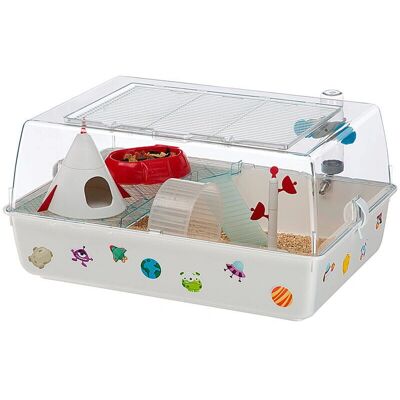 FERPLAST Mini duna space Gabbia per piccoli animali tema spazio FERPLAST Mini duna space Gabbia per piccoli animali tema spazio