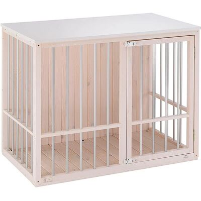 Ferplast Dog Fort - Indoor Wooden Dog Kennel with Aluminium Bars - White Ferplast Dog Fort - Indoor Wooden Dog Kennel with Aluminium Bars - White