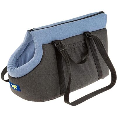 FERPLAST Light Blue Cotton Pet Carrier Bag - Small Dog & Cat Transport FERPLAST Light Blue Cotton Pet Carrier Bag - Small Dog & Cat Transport