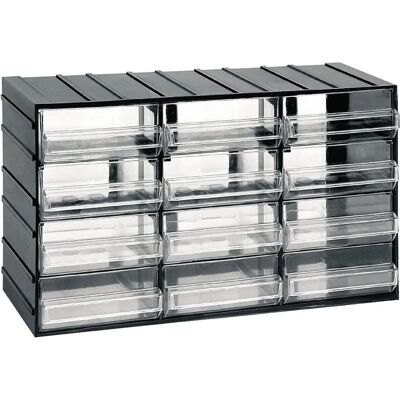 ARTPLAST Rangement modulaire en plastique - 12 tiroirs transparents - 382x148x230mm - Publicité ARTPLAST Rangement modulaire en plastique - 12 tiroirs transparents - 382x148x230mm - Publicité