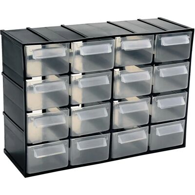 Unità di Stoccaggio Art Plast - 16 Cassetti Trasparenti - Soluzione di Stoccaggio Unità di Stoccaggio Art Plast - 16 Cassetti Trasparenti - Soluzione di Stoccaggio