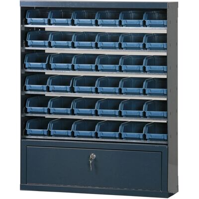ARTPLAST Metallschrank - 36 Kunststoffboxen - 640x187x800mm - Schwarz - Werkzeugaufbewahrung ARTPLAST Metallschrank - 36 Kunststoffboxen - 640x187x800mm - Schwarz - Werkzeugaufbewahrung
