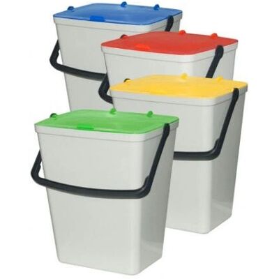 Art Plast Cubo de Basura - 14L Rectangular Blanco - Kit de Separación de Residuos Art Plast Cubo de Basura - 14L Rectangular Blanco - Kit de Separación de Residuos