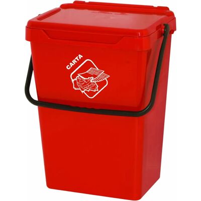 ARTPLAST 40L Roter Mülleimer - mit Deckel & Auto-Sperrgriff ARTPLAST 40L Roter Mülleimer - mit Deckel & Auto-Sperrgriff