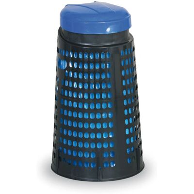 Artplast Secchio dei rifiuti nero da 120L con coperchio blu - Contenitore per spazzatura interno/esterno Artplast Secchio dei rifiuti nero da 120L con coperchio blu - Contenitore per spazzatura interno/esterno