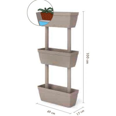 Art Plast VEG.050.R3.TO/ESP Système de Jardinières Verticales - Gris - Publicité Art Plast VEG.050.R3.TO/ESP Système de Jardinières Verticales - Gris - Publicité