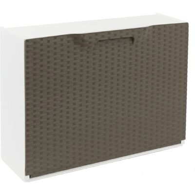 Scarpiera Modulabile Effetto Rattan - Tortora Scarpiera Modulabile Effetto Rattan - Tortora