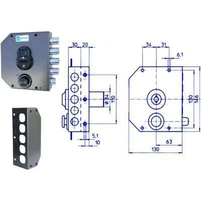 MOTTURA 20510Sx Cerradura Doble Mapa - Cerradura Lateral MOTTURA 20510Sx Cerradura Doble Mapa - Cerradura Lateral
