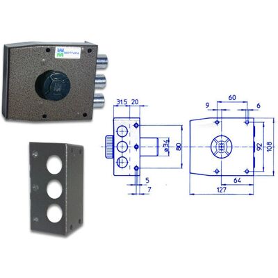 Mottura 30.401dx Serratura di sicurezza - Serratura pompa laterale - Finitura verniciata Mottura 30.401dx Serratura di sicurezza - Serratura pompa laterale - Finitura verniciata