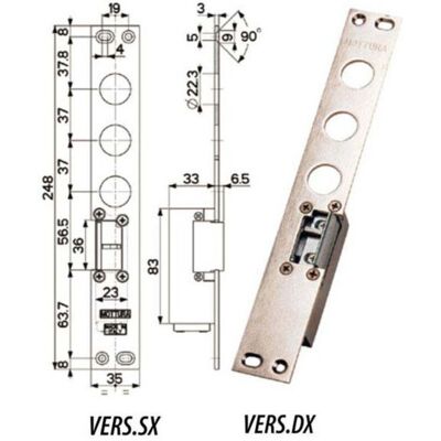 MOTTURA - Contropiastra Incontro Elettrico - I.37 94077 - lock part MOTTURA - Contropiastra Incontro Elettrico - I.37 94077 - lock part