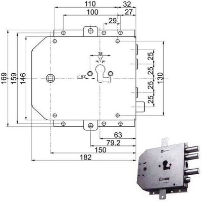 MOTTURA Cerradura - Seguridad Triplex Sx 89855 - Cerradura de seguridad MOTTURA Cerradura - Seguridad Triplex Sx 89855 - Cerradura de seguridad