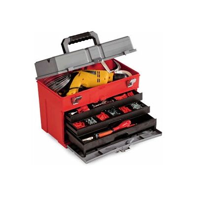 Plano 855 Werkzeugkoffer - Stoßfestes Polypropylen, Großes Fach, 3 Schubladen, Verschließbar, Gummigriff Plano 855 Werkzeugkoffer - Stoßfestes Polypropylen, Großes Fach, 3 Schubladen, Verschließbar, Gummigriff