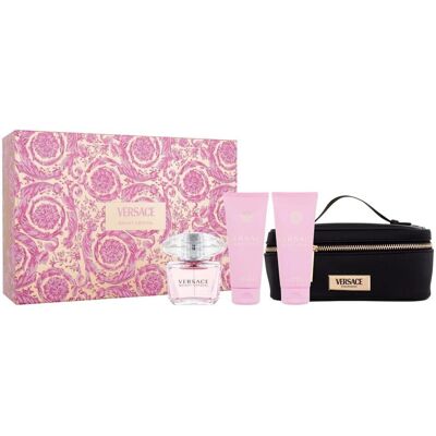 Versace Bright Crystal - Zestaw wody toaletowej, Żel pod prysznic, Balsam do ciała i Etui dla Kobiet Versace Bright Crystal - Zestaw wody toaletowej, Żel pod prysznic, Balsam do ciała i Etui dla Kobiet