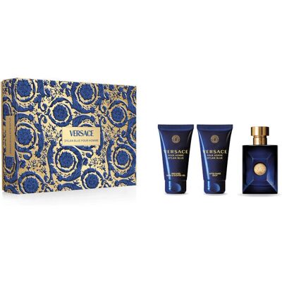 Coffret Cadeau Versace Dylan Blue Homme - Eau de Toilette, 50ml, avec Gel Douche & Baume - Publicité Coffret Cadeau Versace Dylan Blue Homme - Eau de Toilette, 50ml, avec Gel Douche & Baume - Publicité