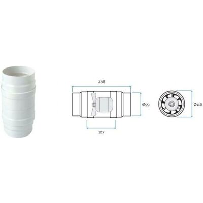 Ventilatore assiale Edil Plast - 100/120mm - Bianco - Per cappe da cucina Ventilatore assiale Edil Plast - 100/120mm - Bianco - Per cappe da cucina