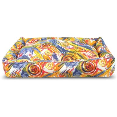 Record Pet Bed - Spiral Psychedelic Pattern - Cot Cotton 70x50x17cm Record Pet Bed - Spiral Psychedelic Pattern - Cot Cotton 70x50x17cm