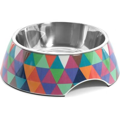 RECORD Dog Bowl - Geometric Pattern - Dishwasher Safe RECORD Dog Bowl - Geometric Pattern - Dishwasher Safe