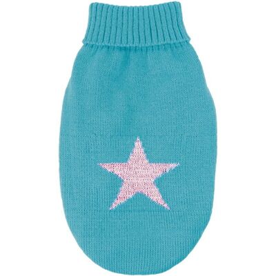Record Dog Sweater - XXS Blue with gray star - Dog Sweater Record Dog Sweater - XXS Blue with gray star - Dog Sweater