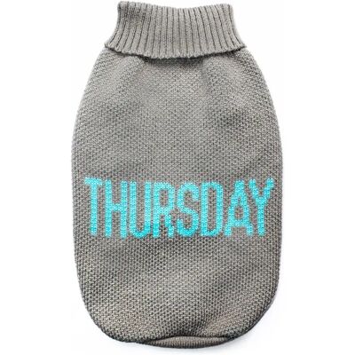 Record Dog Sweater - Gray/Azure - Small - Dog Sweater Record Dog Sweater - Gray/Azure - Small - Dog Sweater