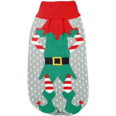 Record Elf Christmas Dog Sweater - High Collar, 25cm Record Elf Christmas Dog Sweater - High Collar, 25cm