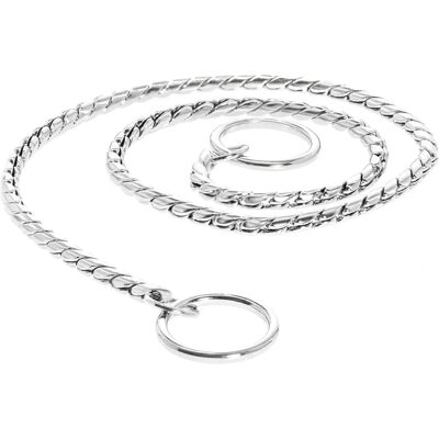 Record Dog Collar - Adjustable Chain Brass Control Safety Record Dog Collar - Adjustable Chain Brass Control Safety