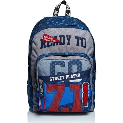 Zaino Seven - Blu Profondo - Grande Borsa Scuola per Adolescenti Zaino Seven - Blu Profondo - Grande Borsa Scuola per Adolescenti