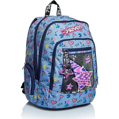 Mochila Seven Starry Rainbow - Avanzada, Lentejuelas Reversibles, 30L Mochila Seven Starry Rainbow - Avanzada, Lentejuelas Reversibles, 30L