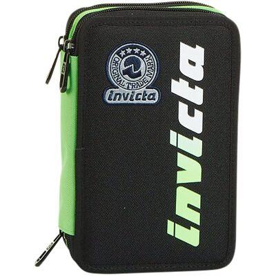 Invicta Estuche 3 Cremalleras Negro / verde - Estuche Invicta Estuche 3 Cremalleras Negro / verde - Estuche
