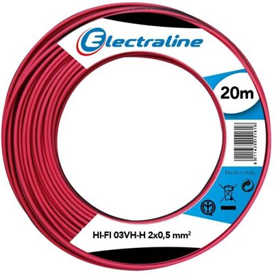 Cavo Electraline 03vh-H 2x0.75 - 20m Rosso/Nero - Cavo Cavo Electraline 03vh-H 2x0.75 - 20m Rosso/Nero - Cavo
