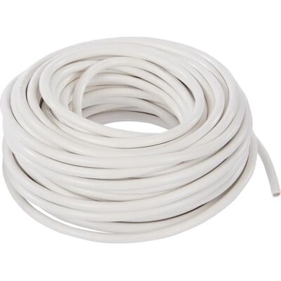 Electraline Weiß 20m Flexibles PVC-Kabel H03VV-F 2x0,75 Electraline Weiß 20m Flexibles PVC-Kabel H03VV-F 2x0,75