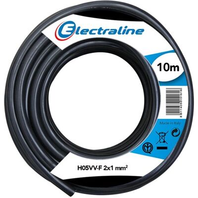 Electraline 10m Black H05VV-F Cable - Electrical Cable Electraline 10m Black H05VV-F Cable - Electrical Cable
