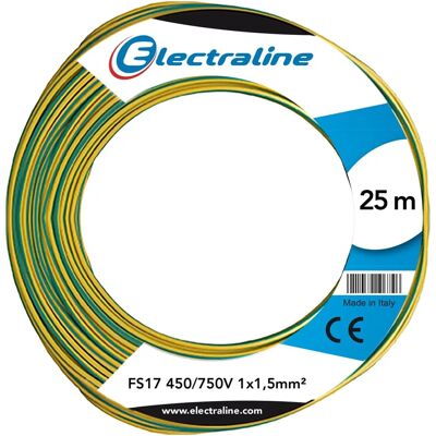 Electraline Giallo/Verde 1.5mm² Cavo - Cavo Elettrico Electraline Giallo/Verde 1.5mm² Cavo - Cavo Elettrico
