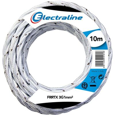 ELECTRALINE 16811 Textilkabel - 3G1mm, 10m, Weiß - Kabel ELECTRALINE 16811 Textilkabel - 3G1mm, 10m, Weiß - Kabel