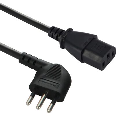 ELECTRALINE 46003 Câble d'alimentation - Prise italienne, C13, 10A, 1,8m, Noir ELECTRALINE 46003 Câble d'alimentation - Prise italienne, C13, 10A, 1,8m, Noir