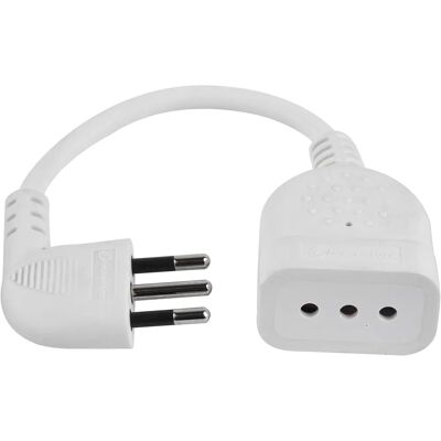ELECTRALINE Modelo 46005 Extensión Compacta - 10A, 20cm, Blanco ELECTRALINE Modelo 46005 Extensión Compacta - 10A, 20cm, Blanco