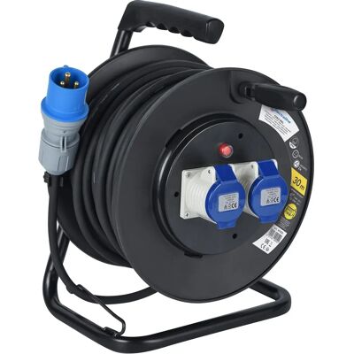 ELECTRALINE 49050 Gummischlauchverlängerung - 30m, 2 IEC-Steckdosen, CEE-Stecker ELECTRALINE 49050 Gummischlauchverlängerung - 30m, 2 IEC-Steckdosen, CEE-Stecker