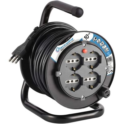 Electraline 49212 Verlängerungskabel - 10m, 4 Steckdosen, Schwarz Electraline 49212 Verlängerungskabel - 10m, 4 Steckdosen, Schwarz