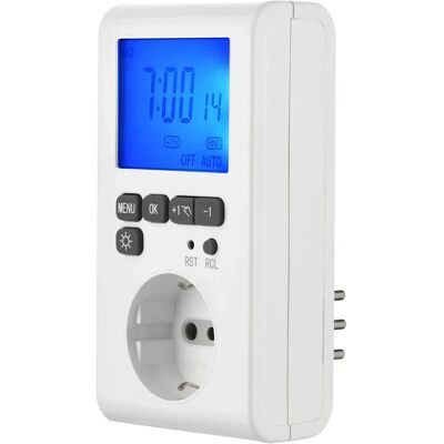 ELECTRALINE 58117 Programmateur - Écran LCD Rétroéclairé, Prise Italienne, Schuko, Blanc - Publicité ELECTRALINE 58117 Programmateur - Écran LCD Rétroéclairé, Prise Italienne, Schuko, Blanc - Publicité