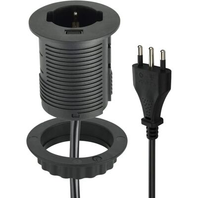 ELECTRALINE 61909 Enchufe de Escritorio - USB y Schuko ELECTRALINE 61909 Enchufe de Escritorio - USB y Schuko