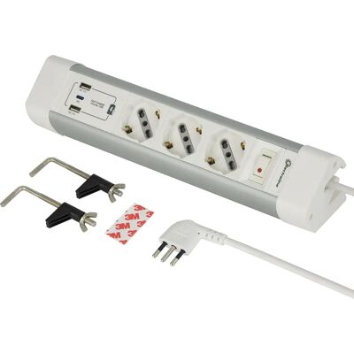 ELECTRALINE - 61920 - 2 USB-A 1 USB-C - Power strip ELECTRALINE - 61920 - 2 USB-A 1 USB-C - Power strip