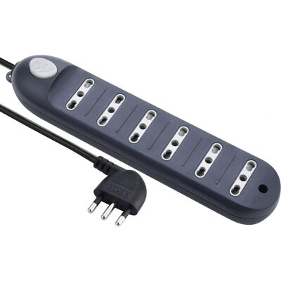 ELECTRALINE Förlängningssladd 6 Utgångar Bivalenta 10/16A - Power Strip ELECTRALINE Förlängningssladd 6 Utgångar Bivalenta 10/16A - Power Strip
