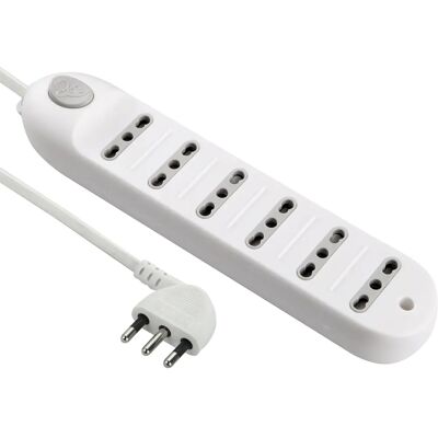 Multipresa ELECTRALINE 6 Prese Bianche Interruttore Multipresa ELECTRALINE 6 Prese Bianche Interruttore