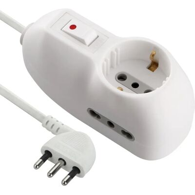 Electraline Model 62033 Biała listwa zasilająca z włącznikiem i kablem 3m Electraline Model 62033 Biała listwa zasilająca z włącznikiem i kablem 3m